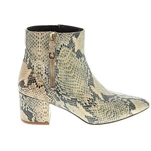 Cole Haan Embossed Leather Snakeskin Ankle Boots Size 8.5 B